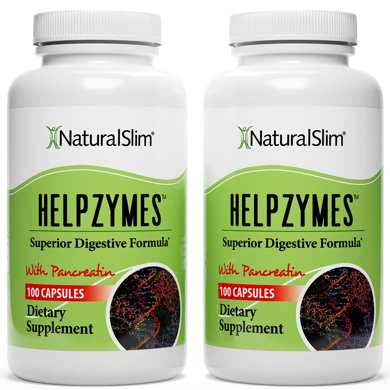 NaturalSlim Helpzymes 2-Pack Digestive Formula – Digestive Enzymes Capsules