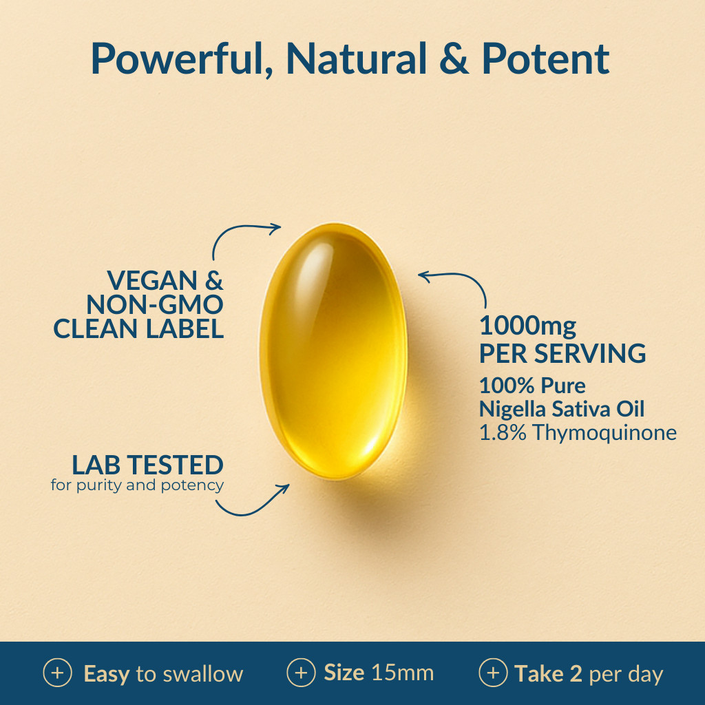 Aromavita Black Seed Oil 1000mg Softgels – Immune & Digestive Support