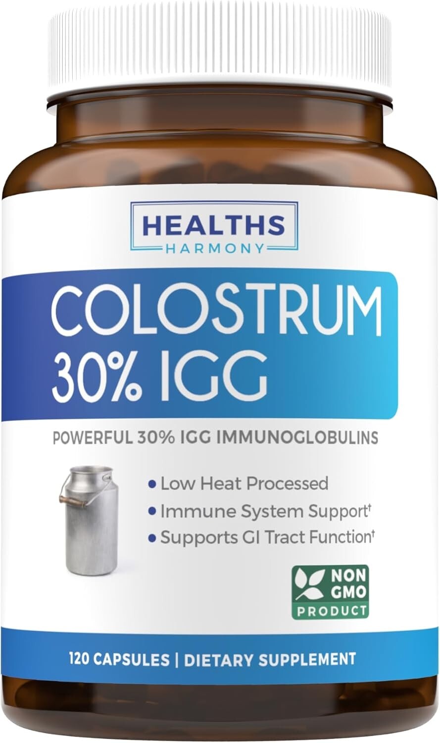 Health’s Harmony Colostrum 1,000mg Non-GMO 30% IgG Immunoglobulins Immune 120ct