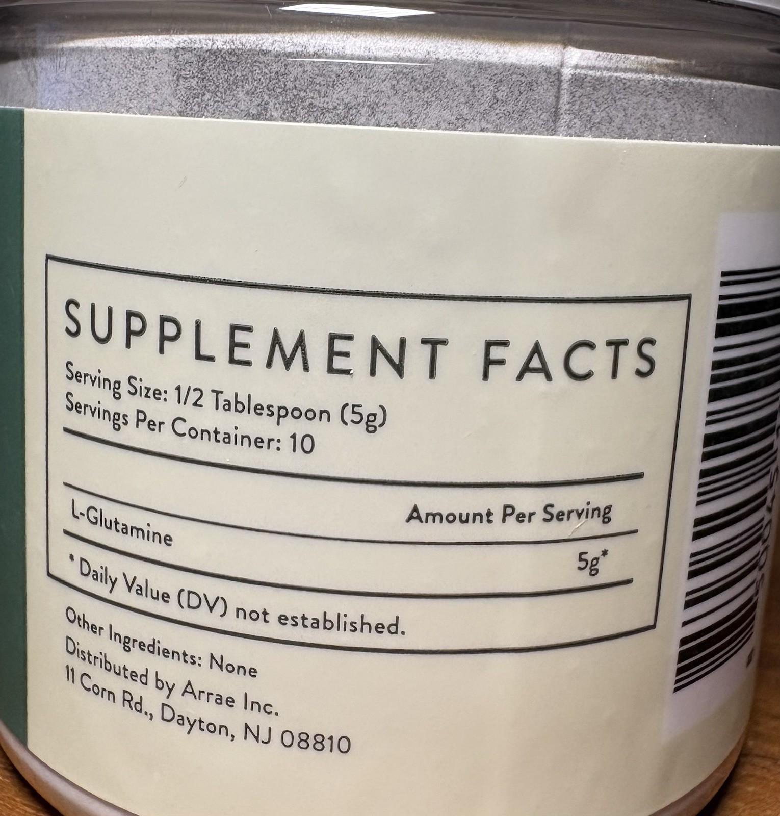 Arrae L-Glutamine Dietary Supplement 50g 1.76 oz 10 Servings New Sealed