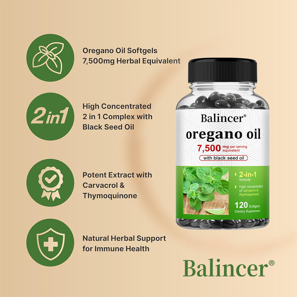 Oregano Oil Capsules 7500mg–Promote digestion, enhance energy and immunity