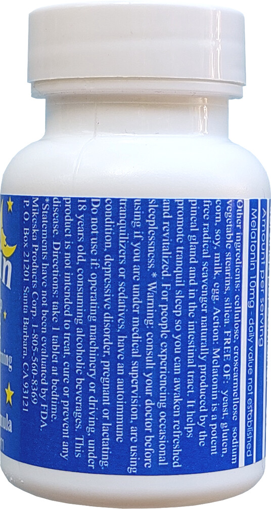 Melatonin 10 mg, 500 count bottle, or 10 (ten) tablet sample pack, Rapid Release