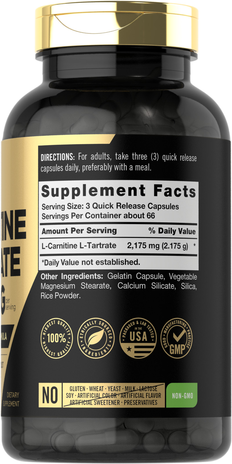 L-Carnitine 2175mg | 200 Capsules | Advanced Athlete Formula | by Carlyle