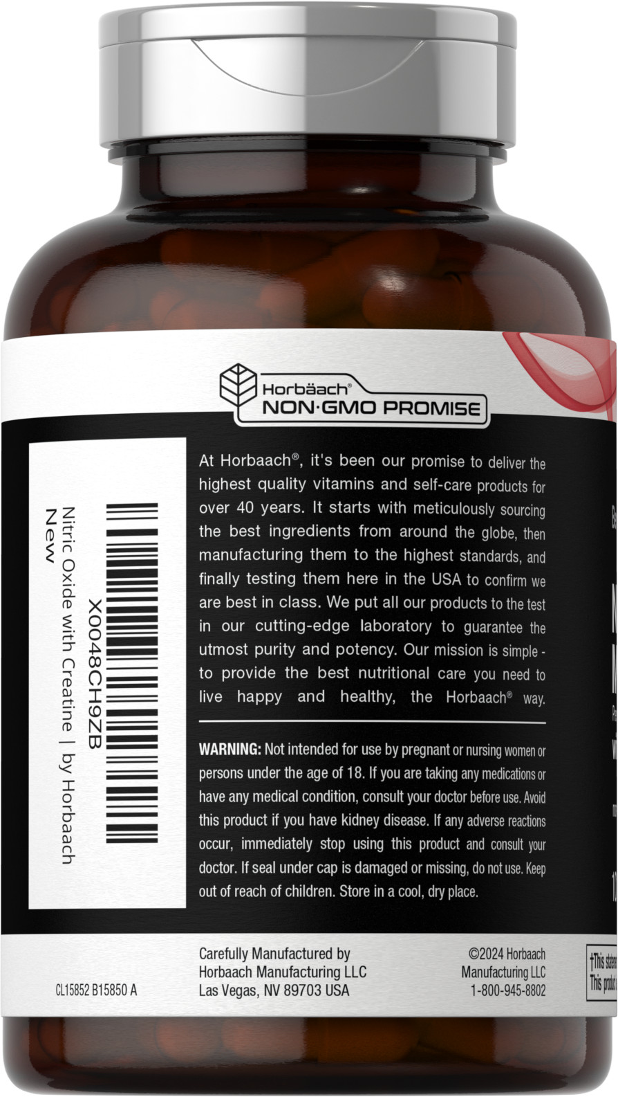 Nitric Oxide Supplement with Creatine | 100 Capsules | by Berkshire Labs