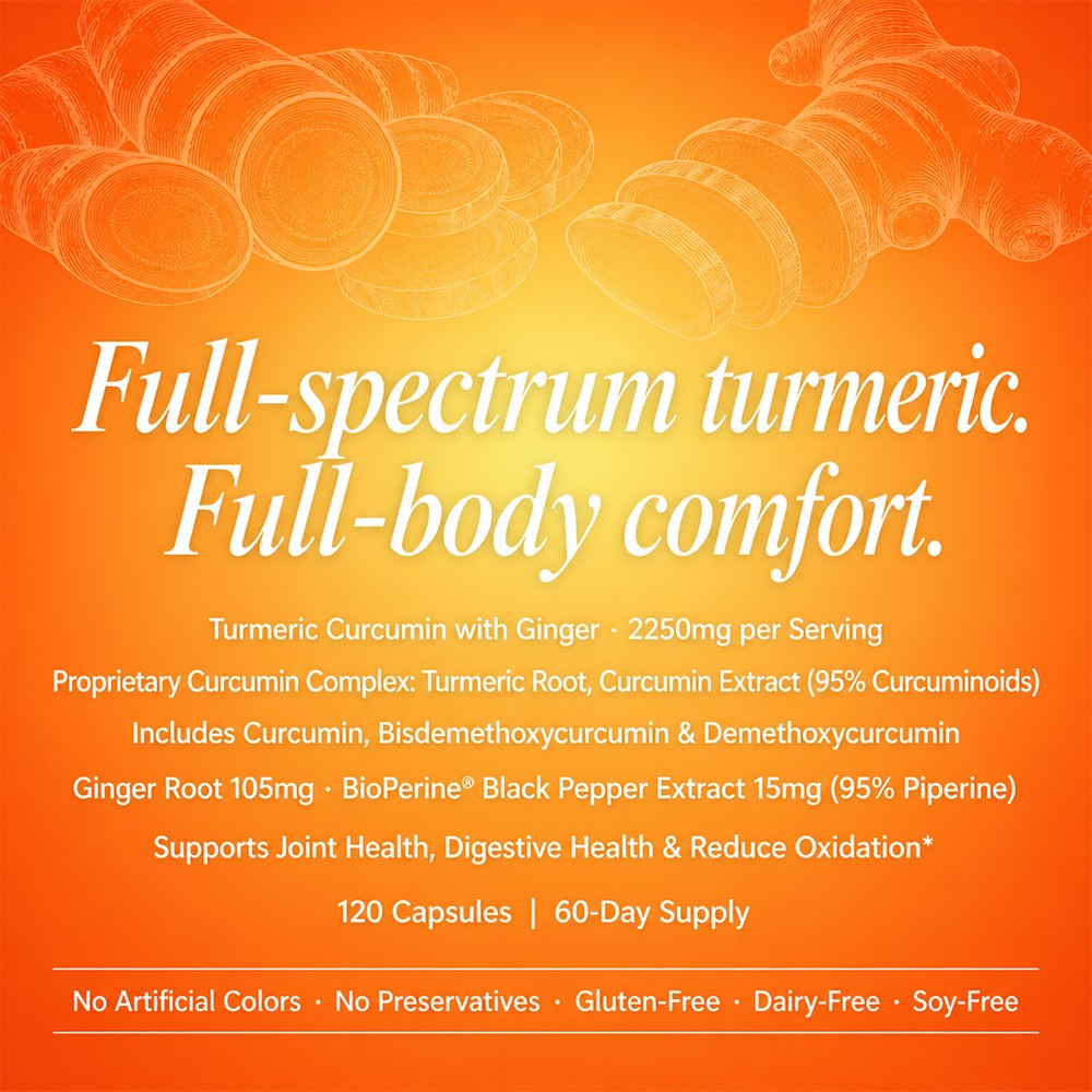 NutriFlair Premium Turmeric Curcumin – High Absorption Supplement, 120Caps
