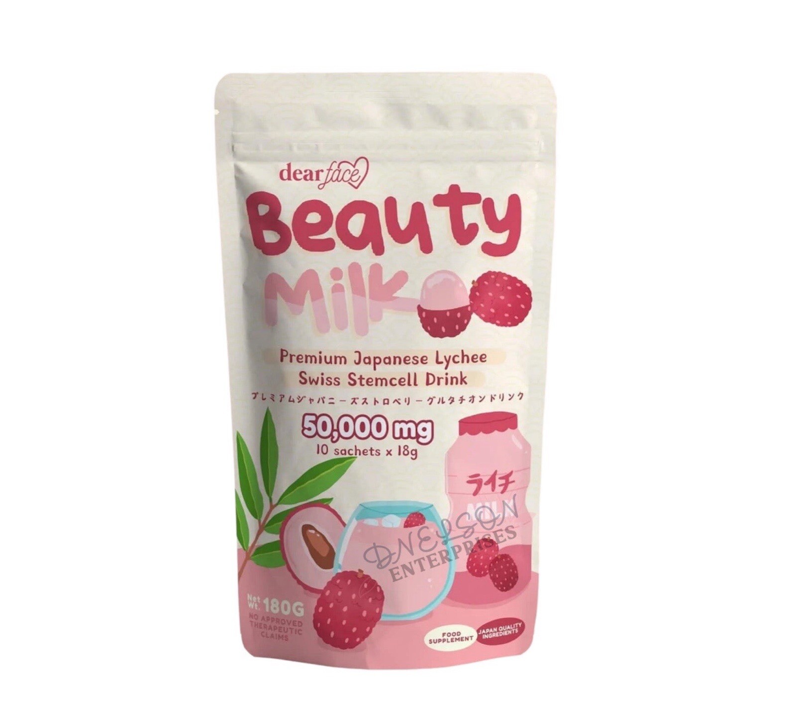 Dear Face Beauty Milk Premium Japanese LYCHEE, 10 Sachets