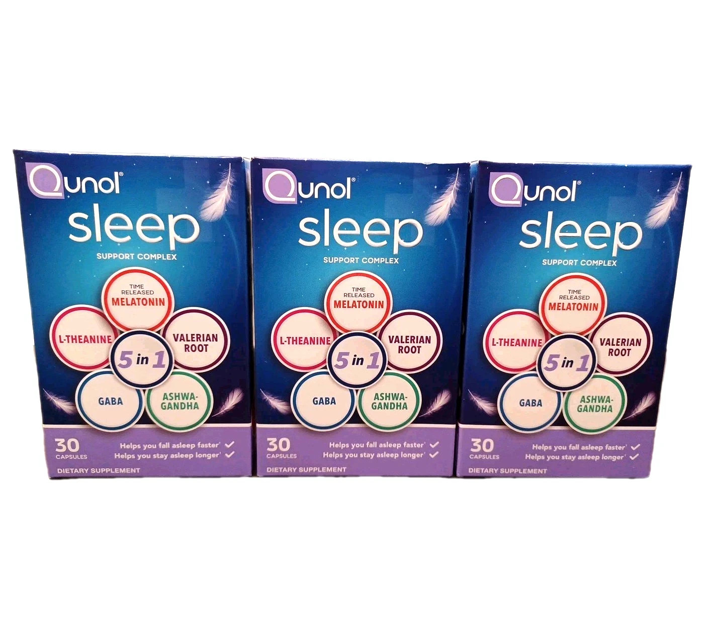 12x PACK LOT Qunol Sleep Support Complex Time Release MELATONIN Ashwagandha GABA