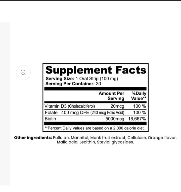 NAYSA nutra Hair Skin & Nails Strips Biotin D3 Folate Orange 30