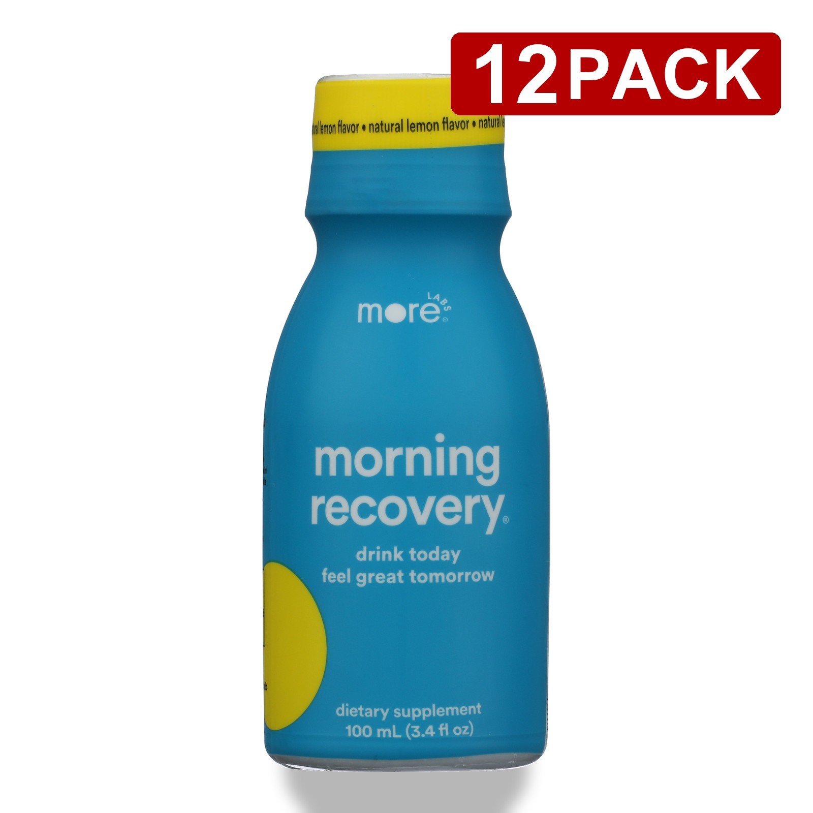 More Labs Dietary Supplement Morning Recovery Lemon Flavor 3.4 Fl Oz 12 Pack