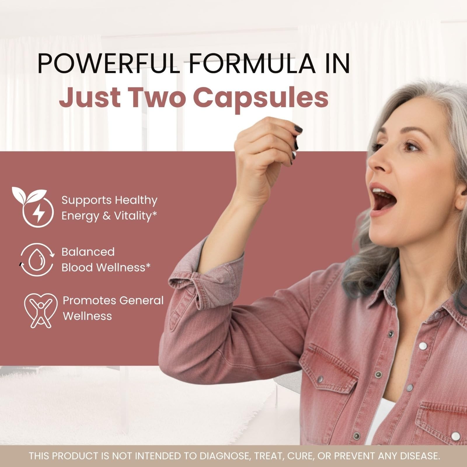 HemoPrime Iron Blood Health Supplement Capsules Energy Anemia 1 Pack 60Ct