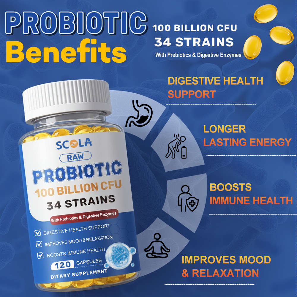 Probiotics 100 Billion CFU Potency Digestive Immune Health 240 Capsules DIGESTIV