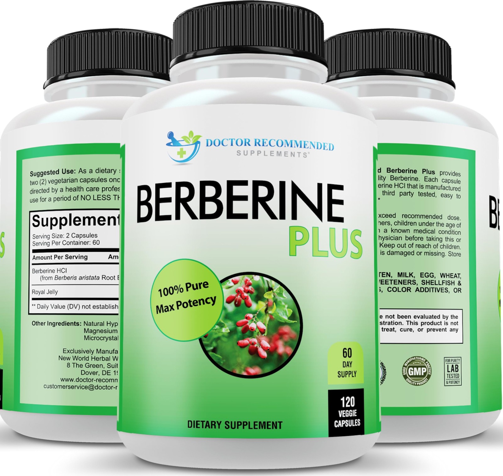 Doctor Recommended Supplements Berberine Plus 1200Mg Per Serving – 120