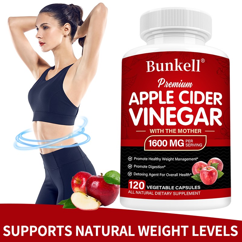 Vegan Apple Cider Vinegar with Mother 1600mg ACV Supplement Promote Digestion