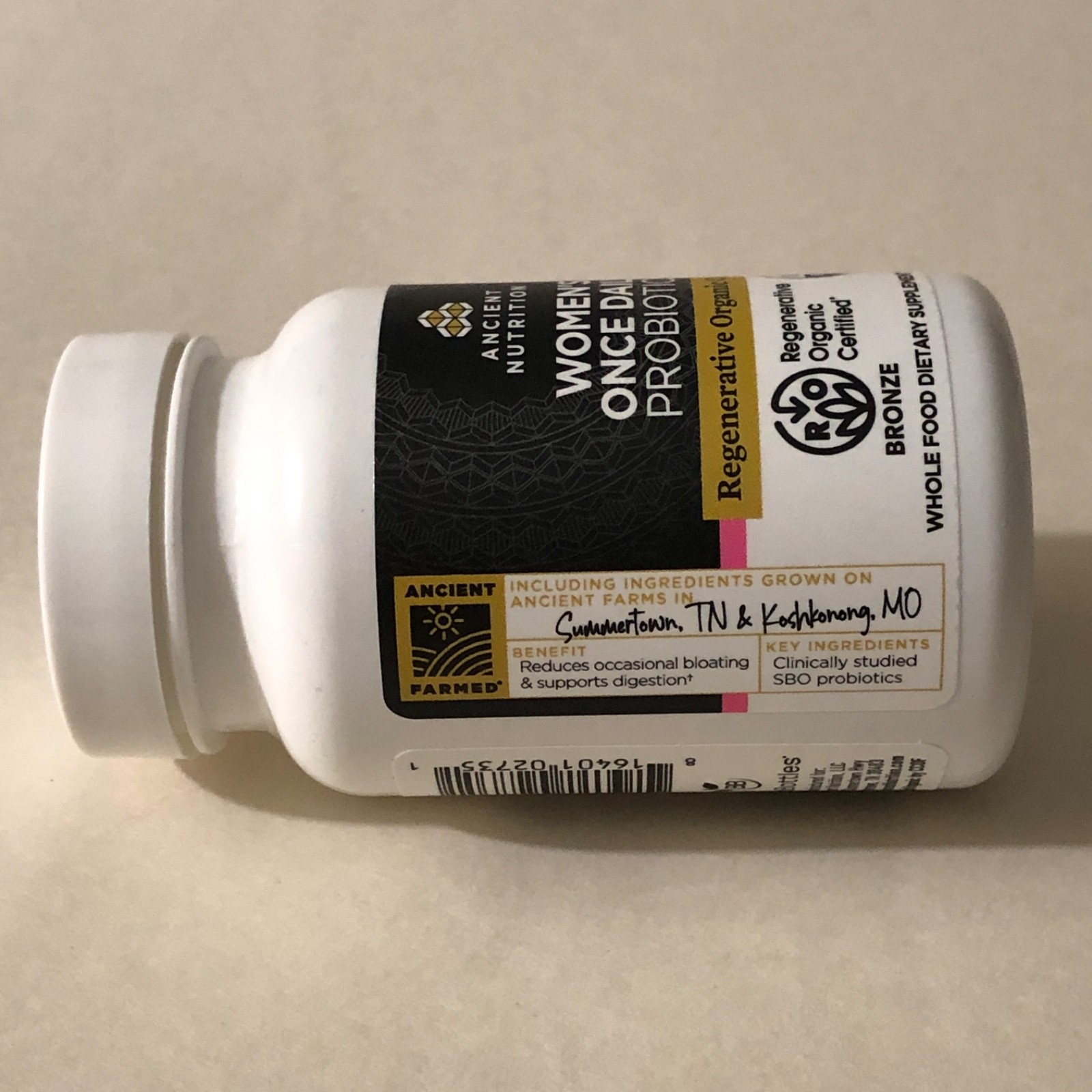 Ancient Nutrition Regenerative Organic Certified Women’s Once Daily Probiotics