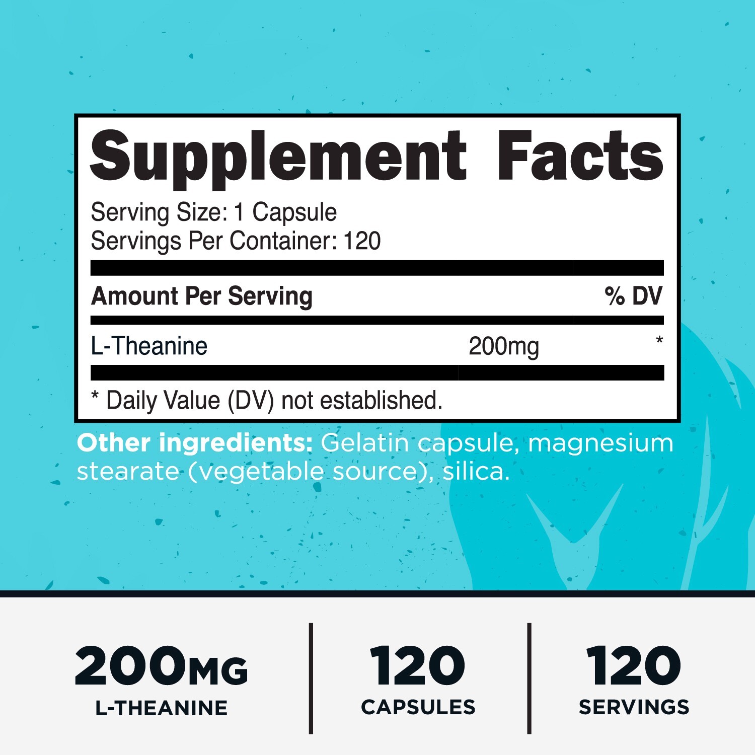Primal L-Theanine Capsules (120 Servings, 200mg Per Serving)