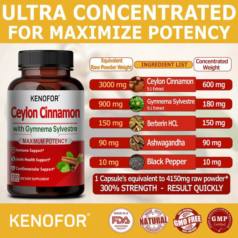 Ceylon Cinnamon, 3000 Mg (per Serving), 30 To 120 Quick-release Capsules