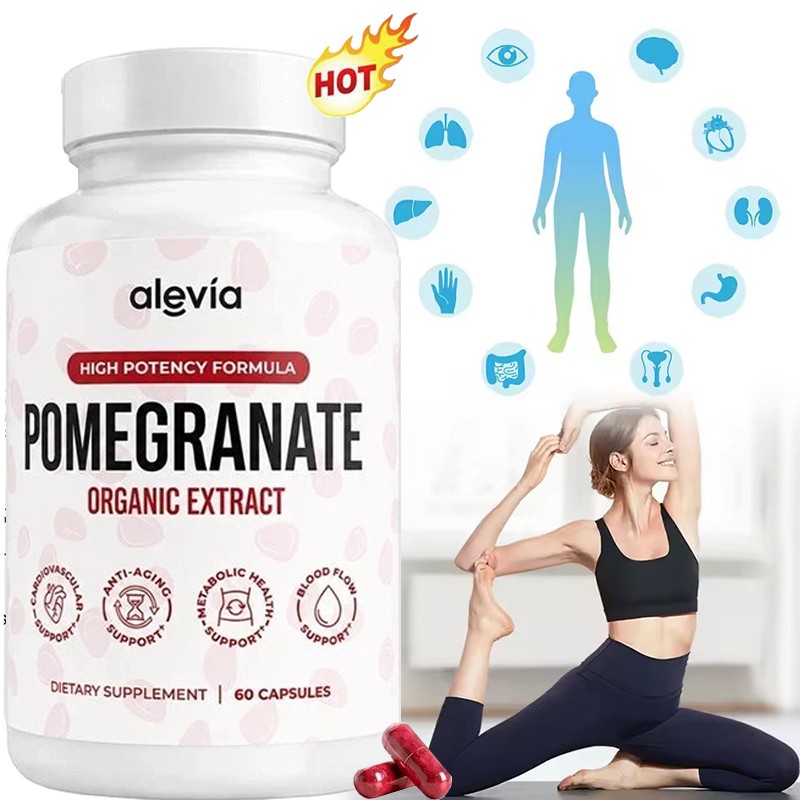 Alevia Pomegranate Capsules 60ct Organic Extract Antioxidant