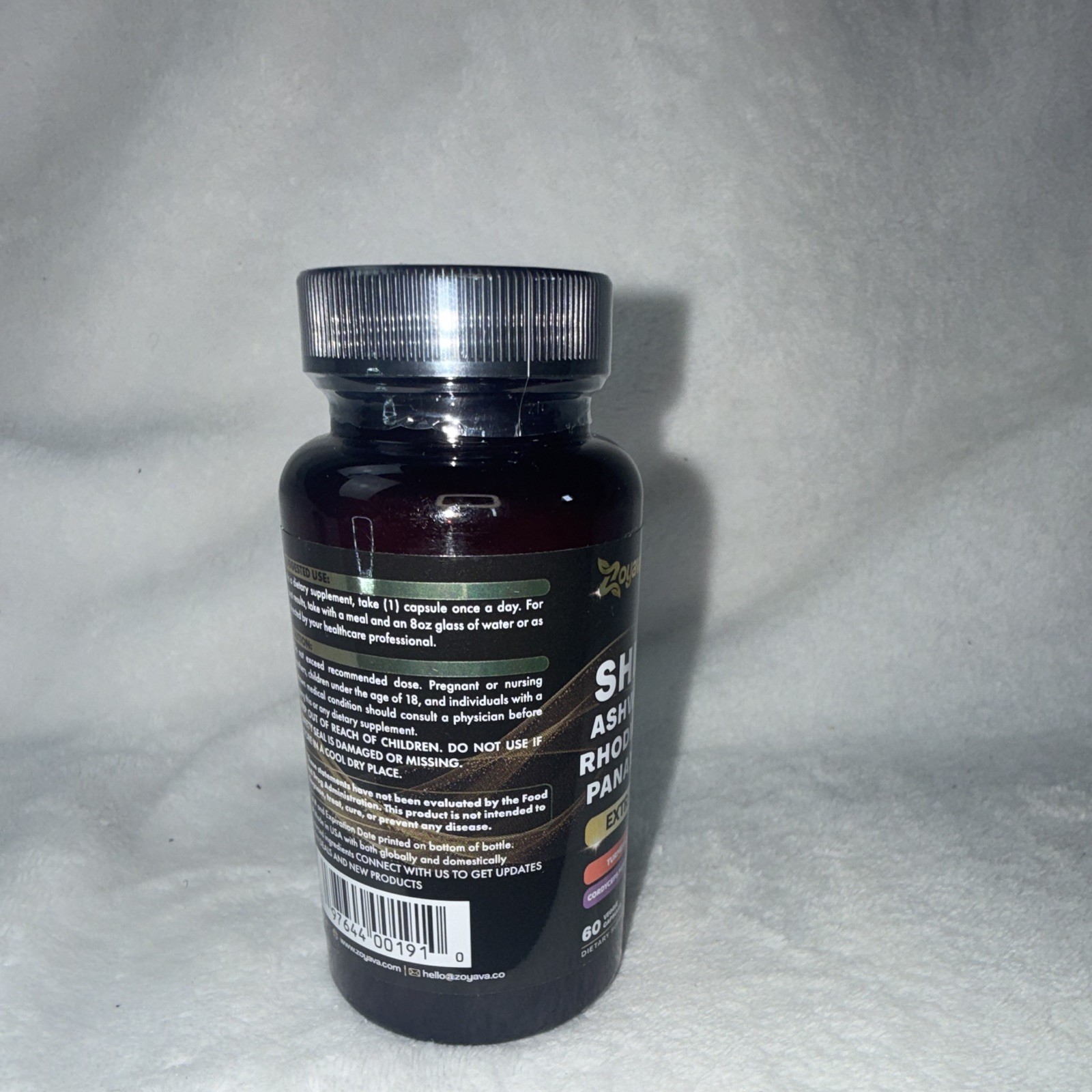 Zoyava Extra Strength Shilajit Ashwagandha Rhodiola Panax Ginseng 60 Caps