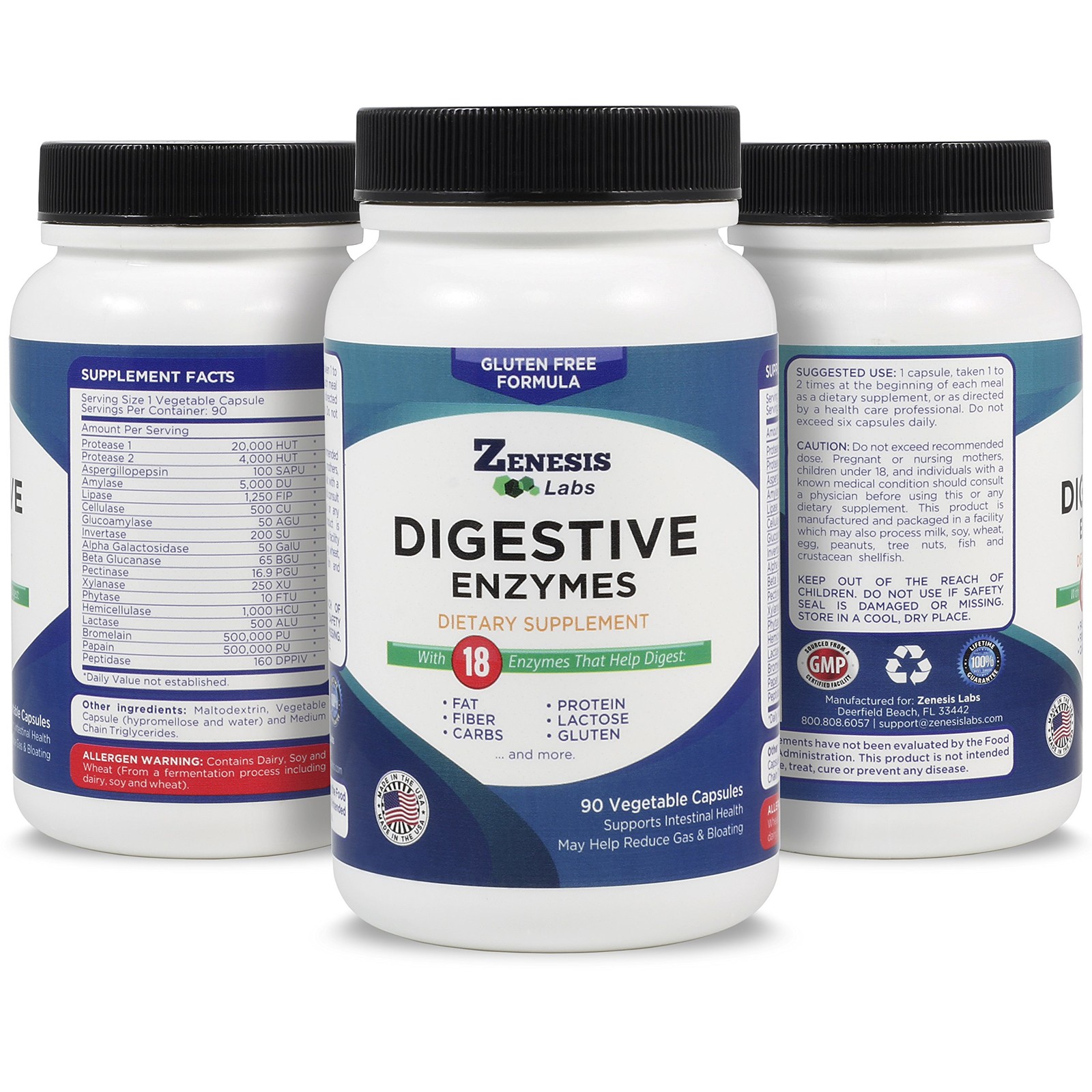 Digestive Enzymes – Amylase, Bromelain, Protease, Lipase & 14 Others – 90