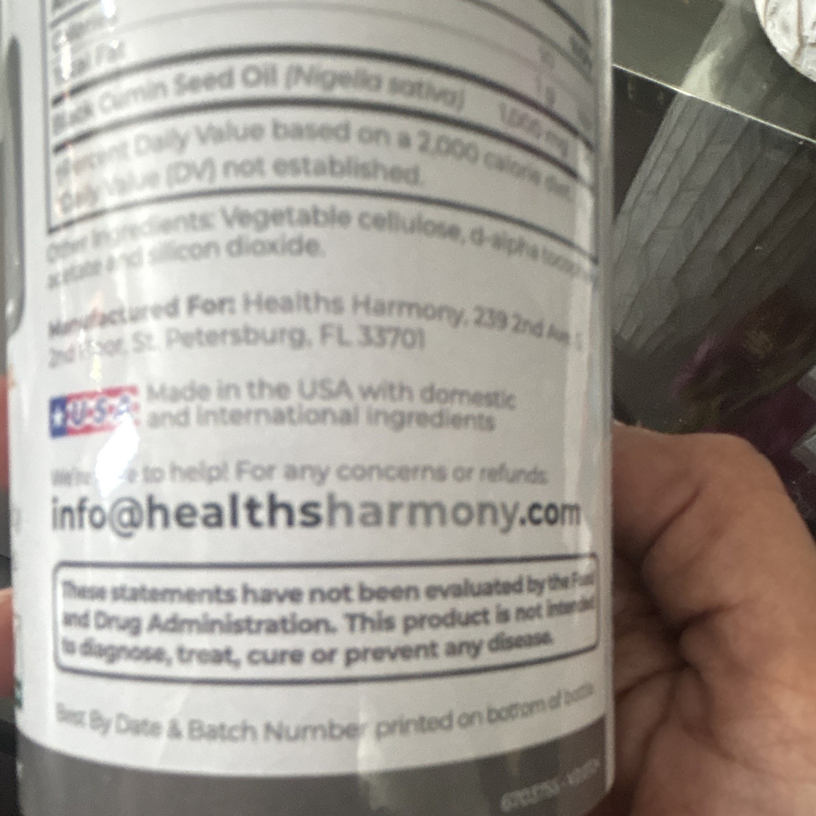 Healths Harmony Black Seed Oil 1000mg Cold Pressed Vegan 180 Caps 05/2028