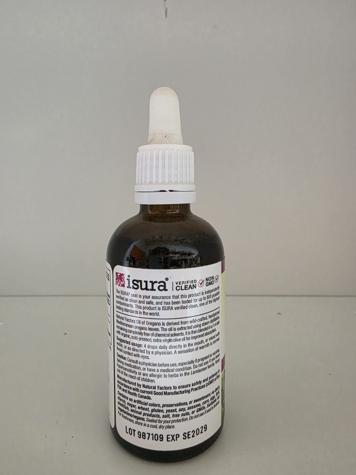 Natural Factors Certified Organic Oil of Oregano 1 fl oz 80% Carvacrol