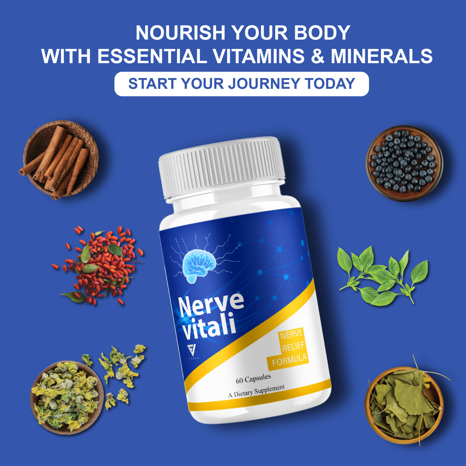 (3 Pack) NerveVitali Wellness Support, Nerve Vitali Nerve Pills (180 Capsules)