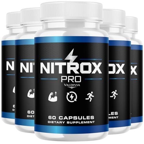 NitroxPro Nitric Oxide Blood Flow Support Supplement Capsules 5 Pack 300Ct