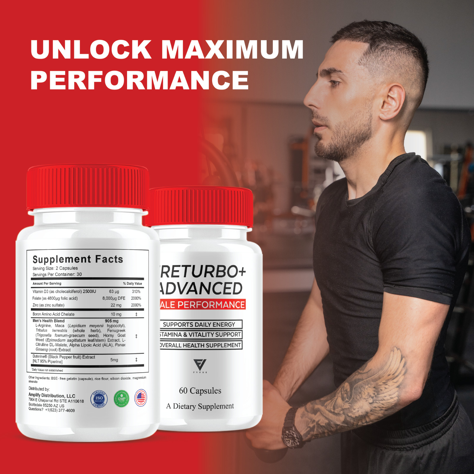(5 Pack) Ereturbo Advanced Performance, Ereturbo Health Support (300 Capsules)
