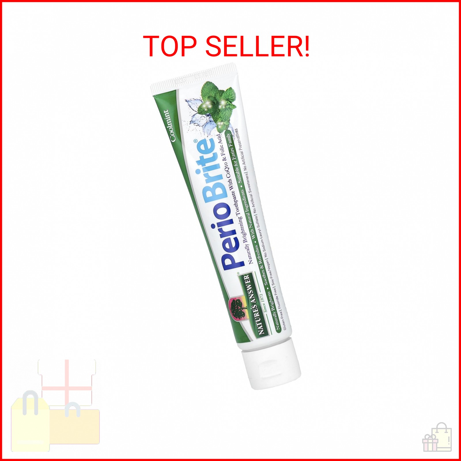 Nature’s Answer Periobrite Toothpaste, 4 Ounce | Whitens Teeth | Freshens Breath