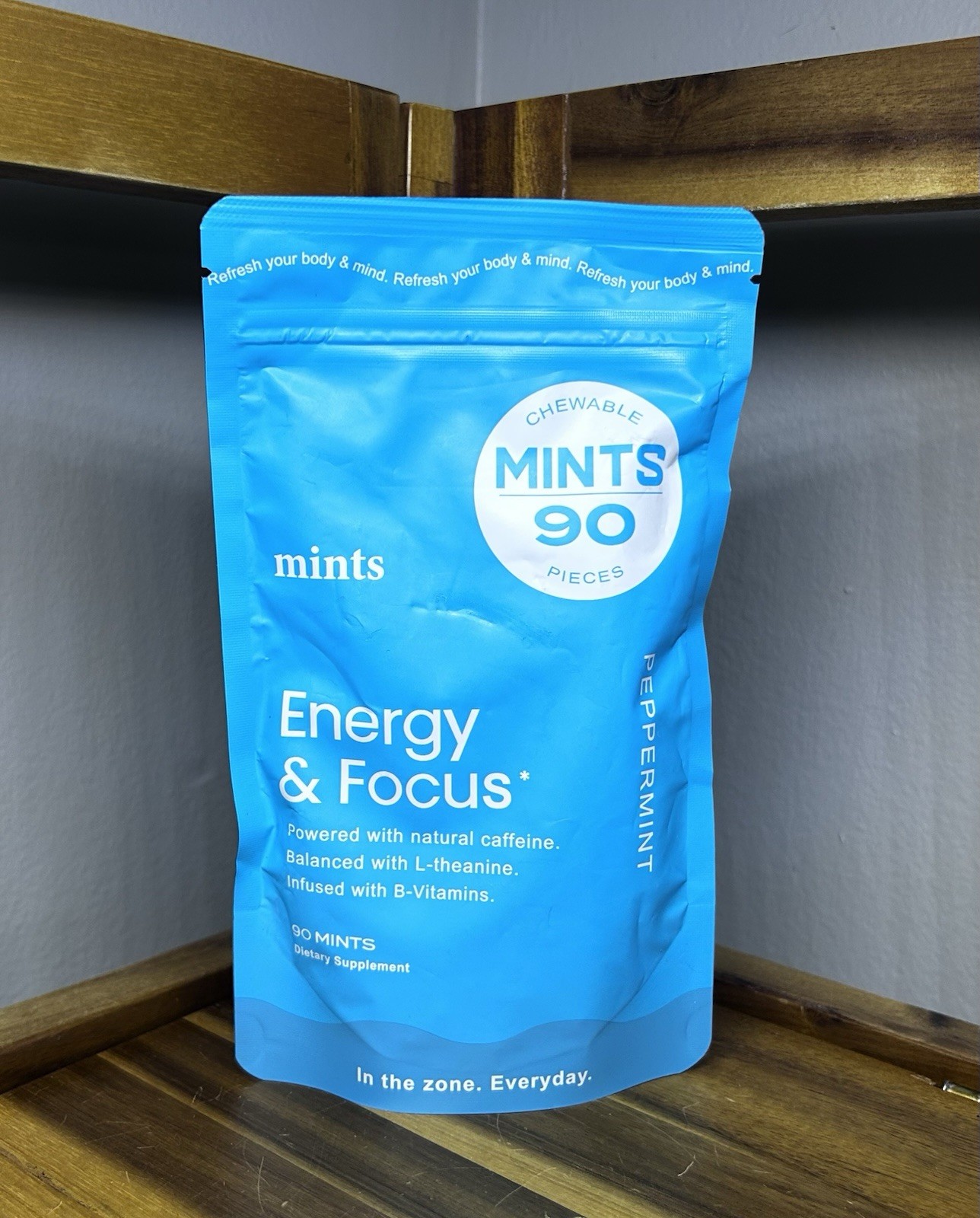 Energy & Focus Caffeine Mints 90ct Exp 04/27- NEW SEALED-