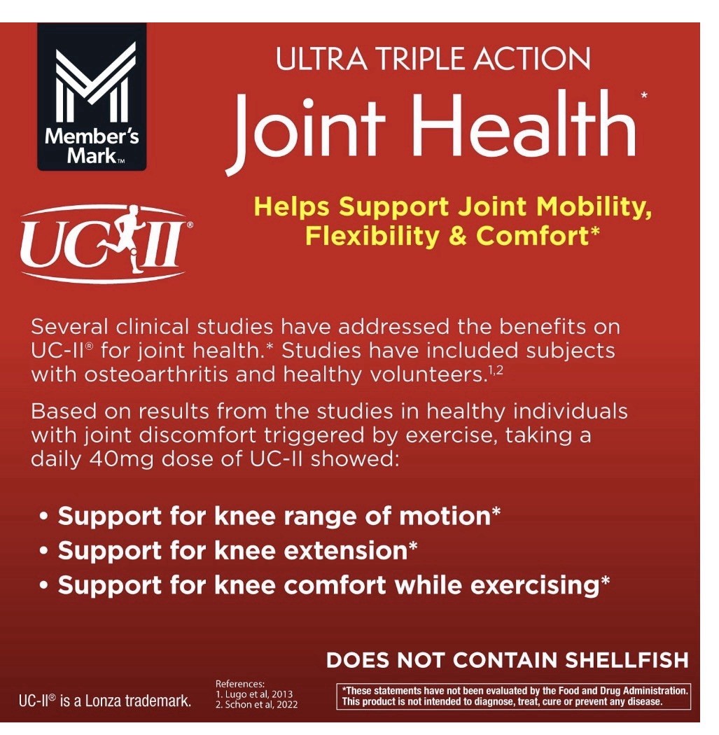 Member’s Mark Ultra Triple Action Joint Health Tablets 125 Count..