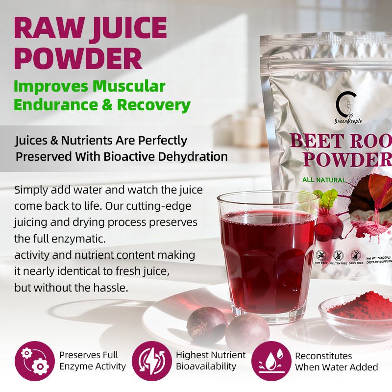 Red Beet Root Powder Beta Vulgaris Non-GMO Nitric Oxide Extract Super Food Juice