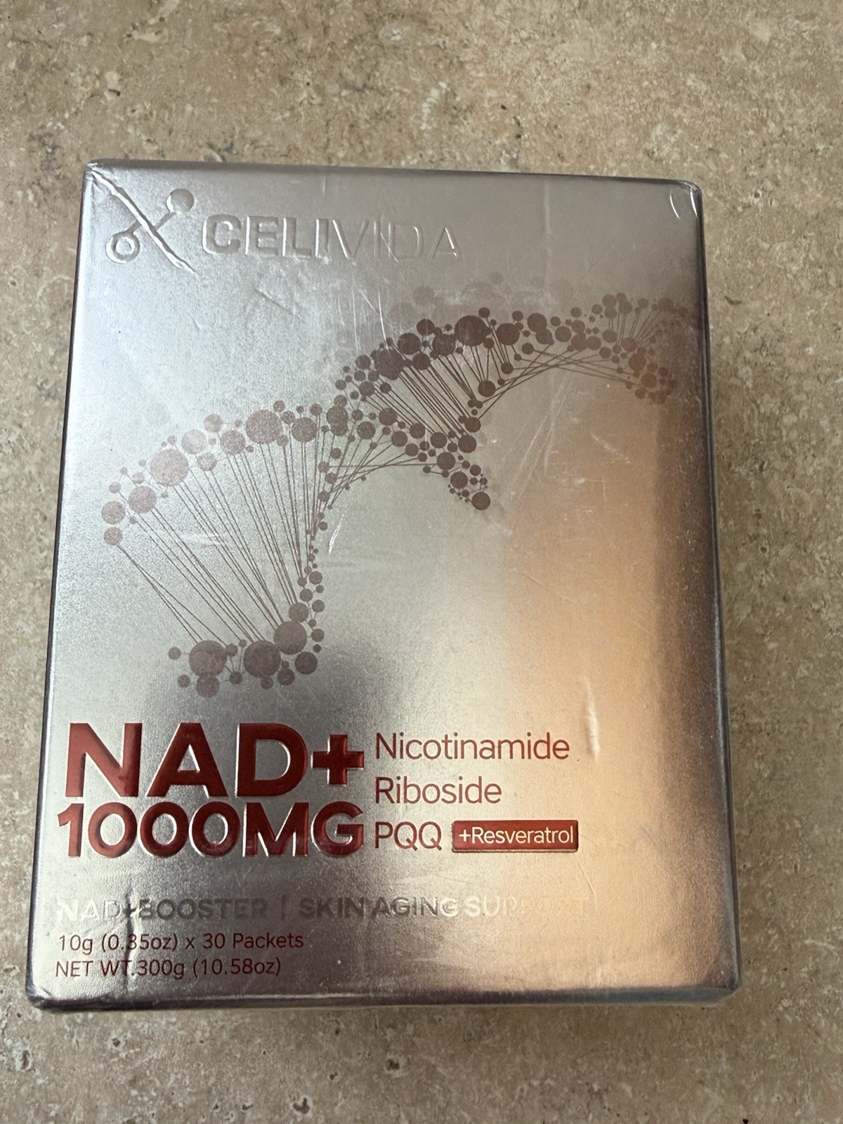 Cellvida NAD+ Booster 1000mg Nicotinamide Riboside PQQ Resveratrol 30 Packets
