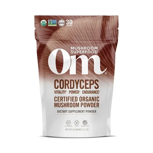 Om Cordyceps Mushroom Superfood 100% Organic Mushroom Dietary Powder 3.5 Ounce