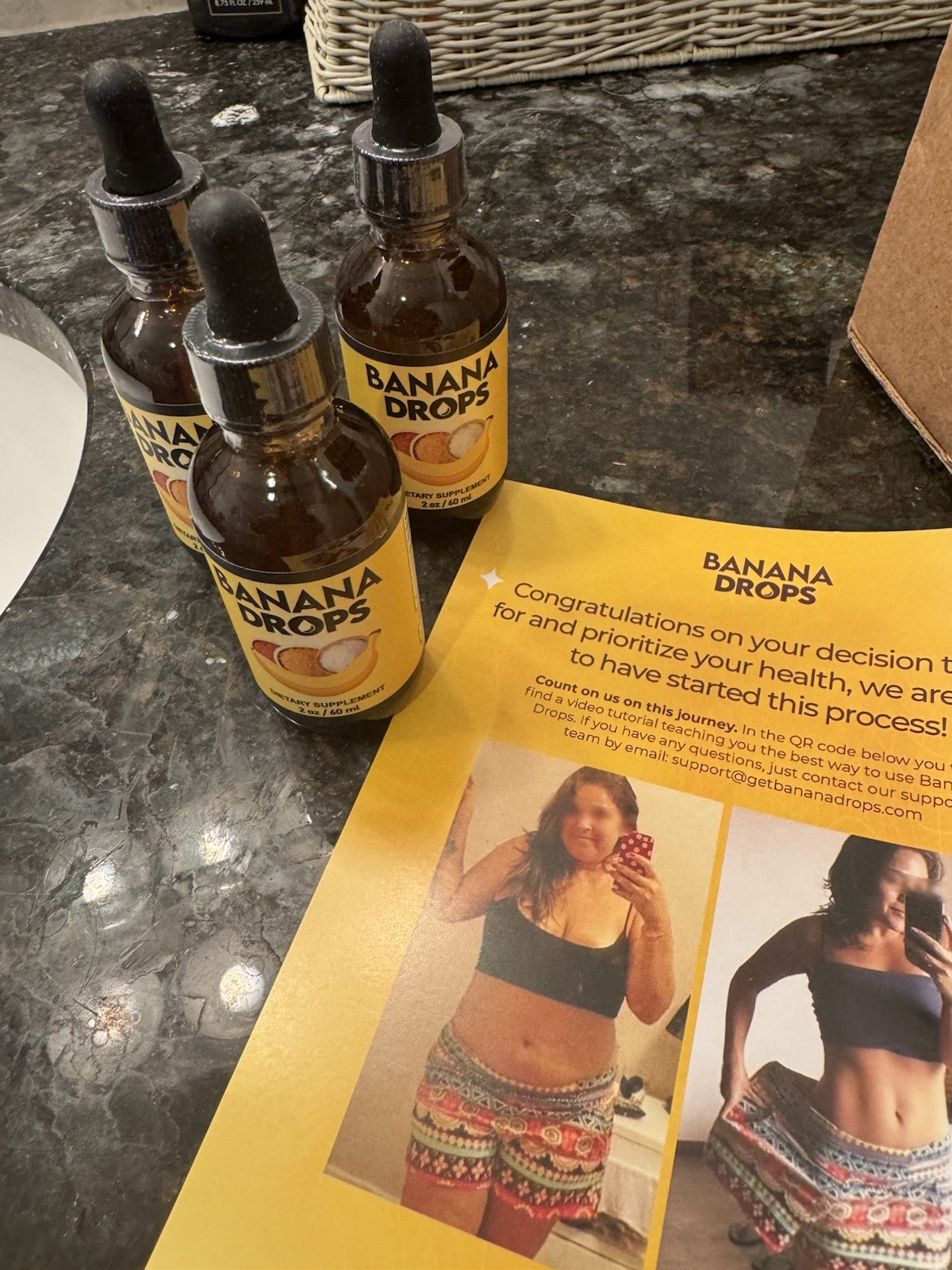 Banana Drops Liquid Supplement 2oz 3 Pack Max Strength Exp 11/26 Free Ship