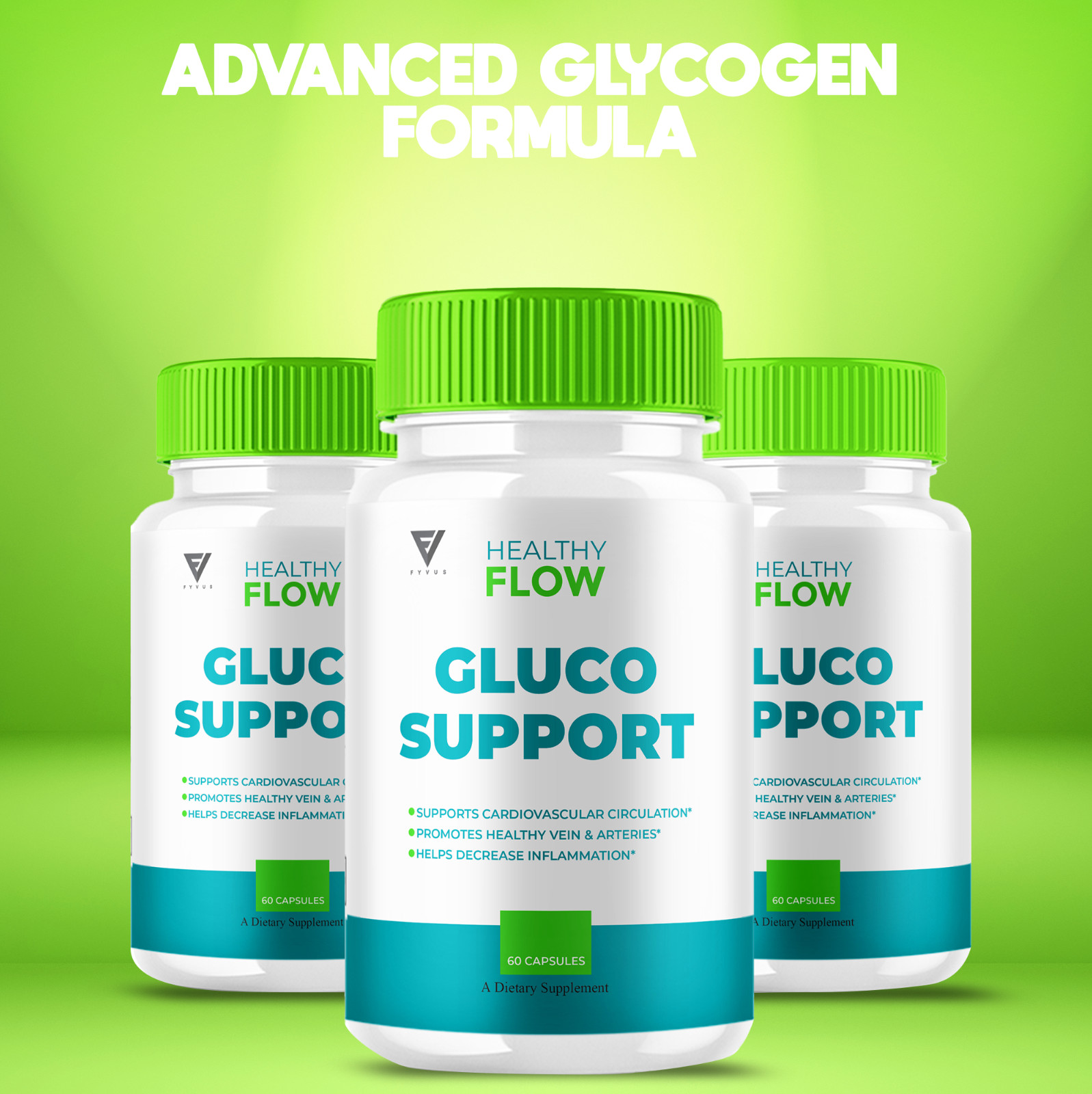 (5 Pack) Healthy Flow Gluco Support, HealthyFlow Glycogen Pills (300 Capsules)