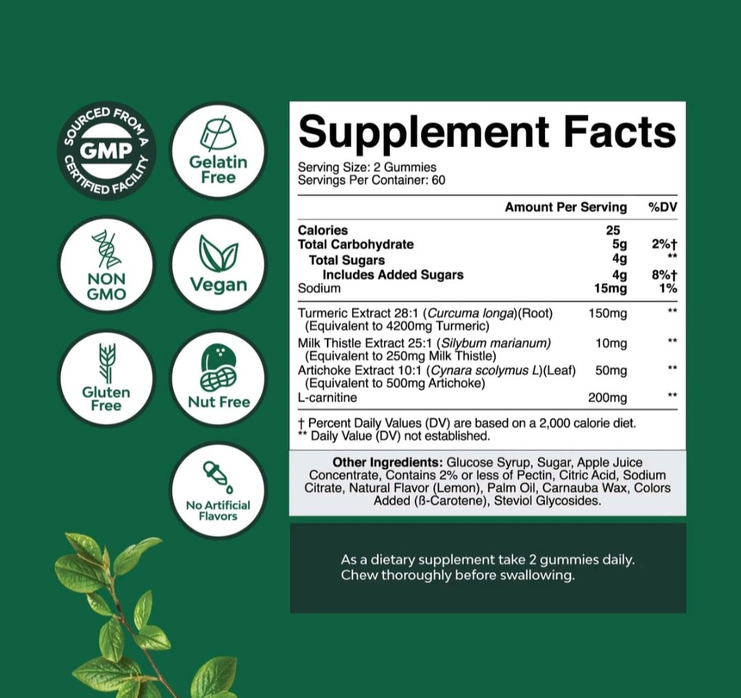 Nature’s Craft Liver Support Cleanse & Detox w/ Milk Thistle 60 Gummies 05/2026
