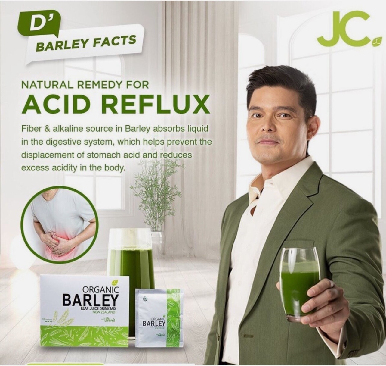 JC pure organic barley power juice with stevia from New Zealand
