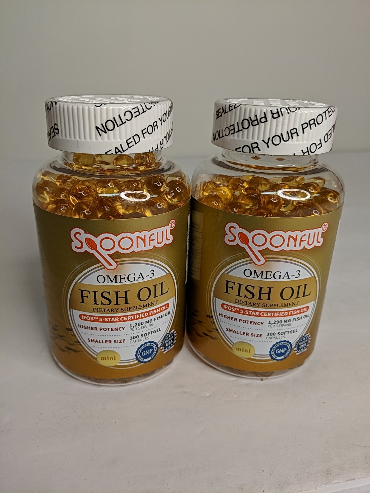 2x Spoonful Omega-3 Fish Oil 300 Capsules 1,290 Mg Per Serving EXP 04/15/2027