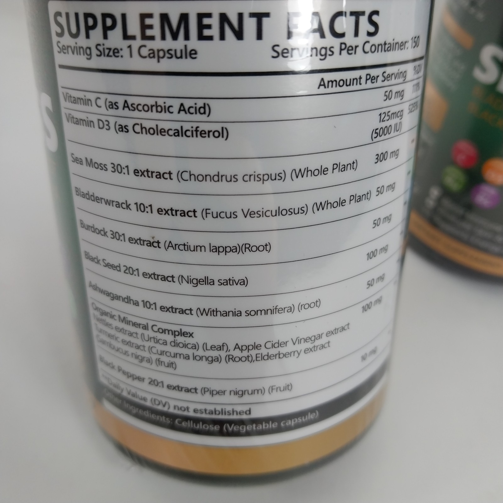 3x Bualle Organic Sea Moss 12in1 Supplement Irish Sea Moss 150 Capsules