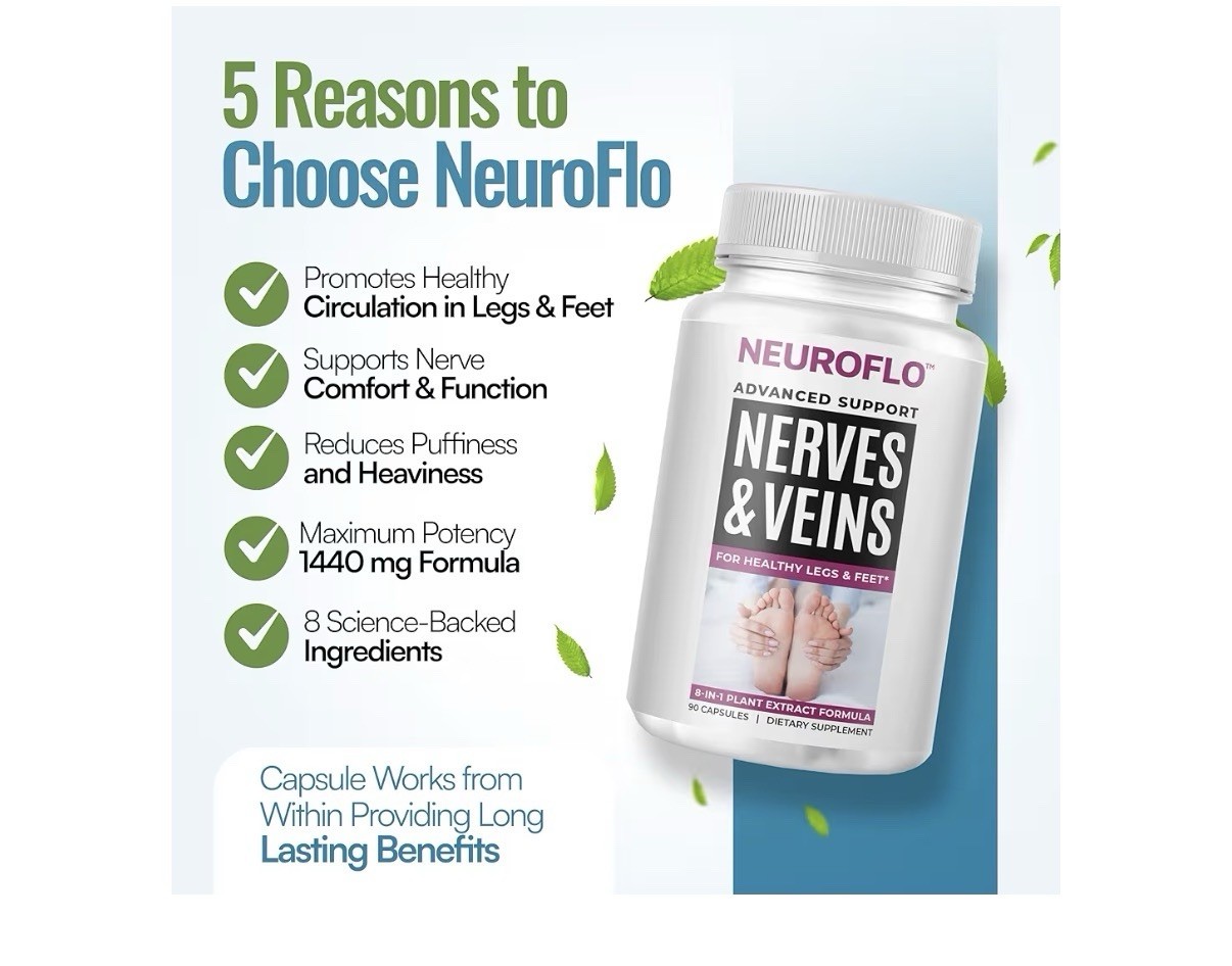 NEUROFLO Nerves & Vines Support Leg Feet Ankles Circulation Supplement 90capsule