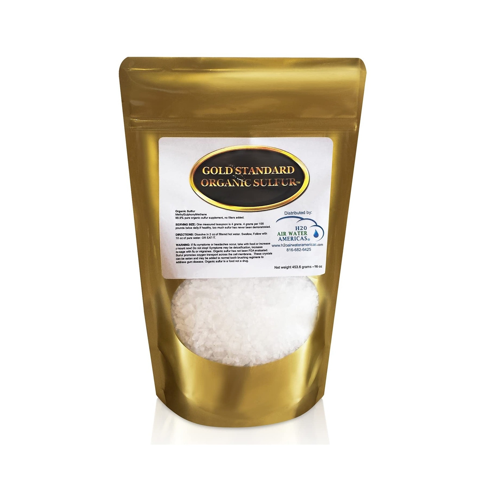 Gold Standard Organic Sulfur Crystals 1lb – 99.9% Pure MSM Crystals – Largest…