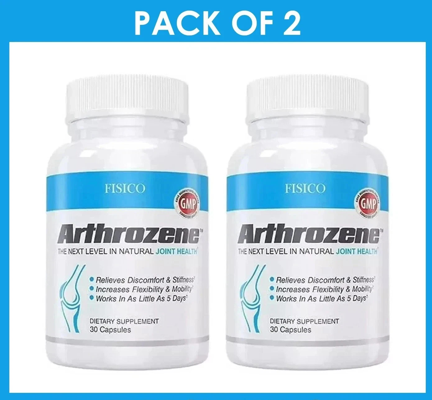 PACK OF 2 – Fisico Arthrozene Natural Joint Health Supplement 30 Capsules – NEW.