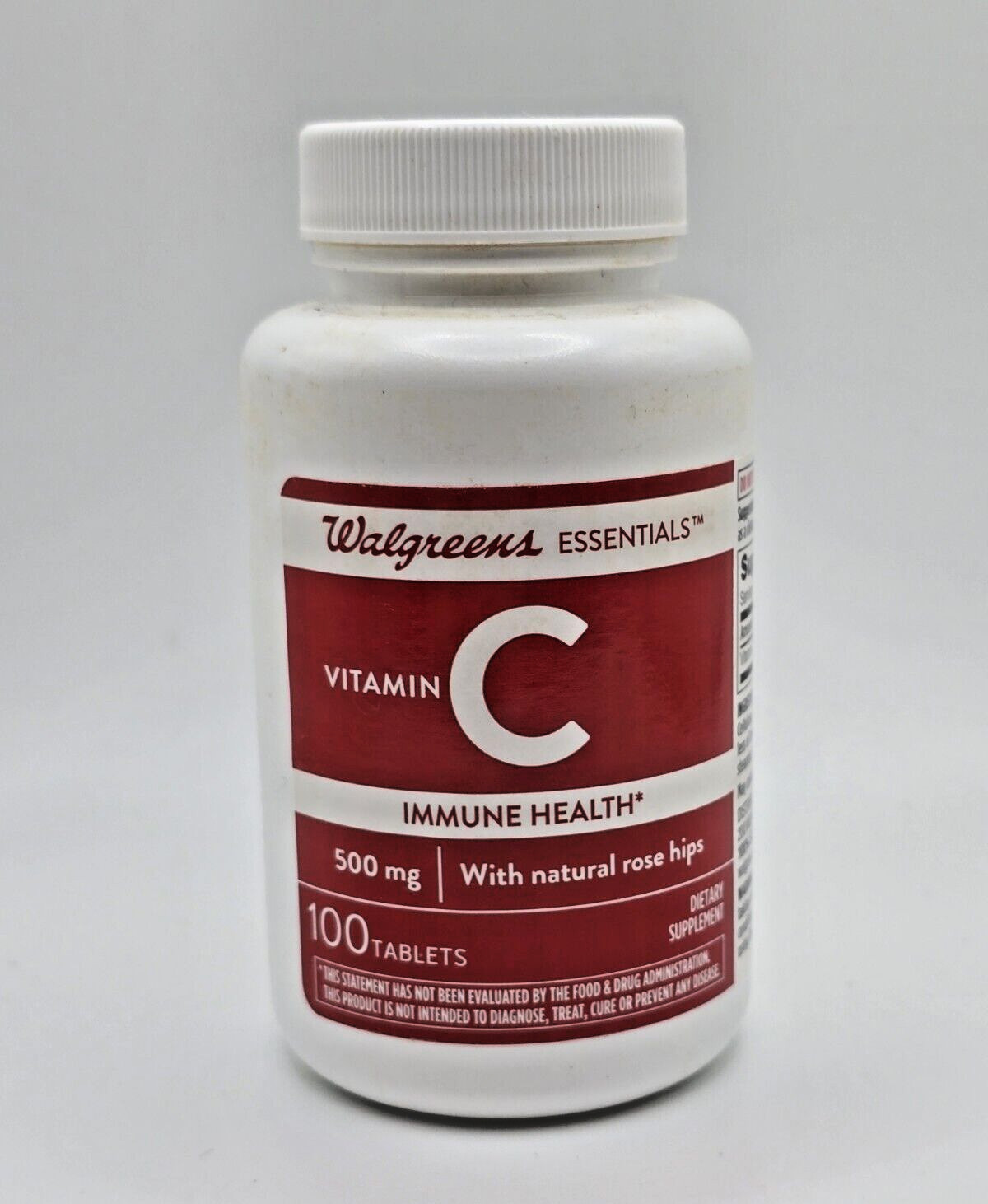 2 Walgreens Essentials Vitamin C 500mg 100 Tablets = 200 Immune Health BB11/26