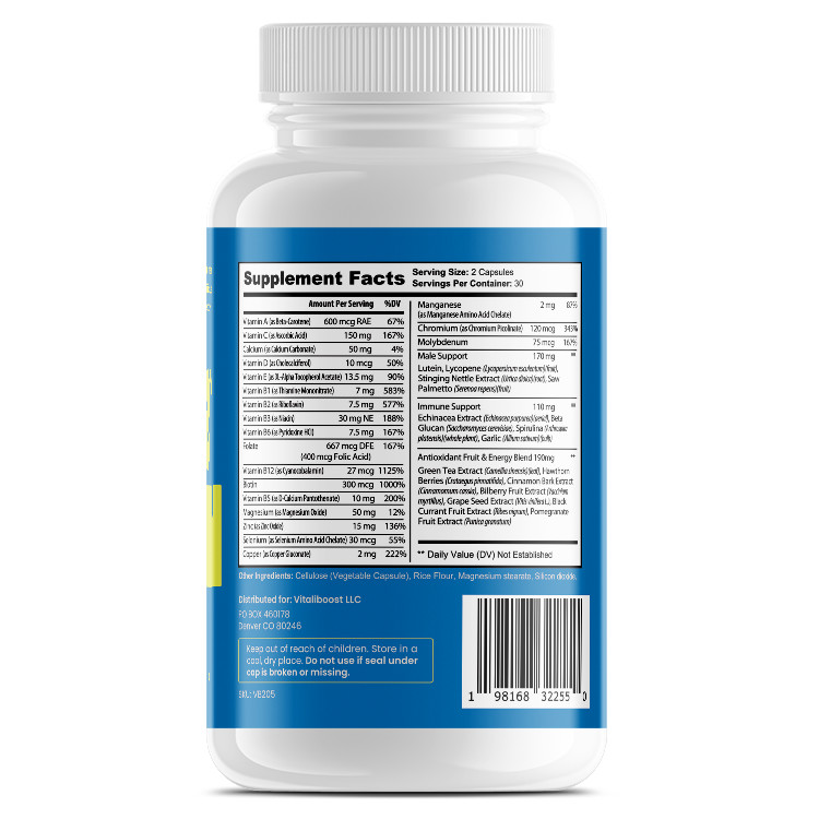 Men’s Daily Multivitamin – 34 Doctor-formulated Vitamins, Minerals, & Antioxidan