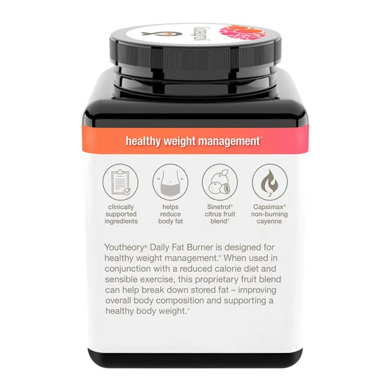 Youtheory Daily Fat Burner 130 Vegetarian Capsules Chromium Citrus Blend EXP8/27