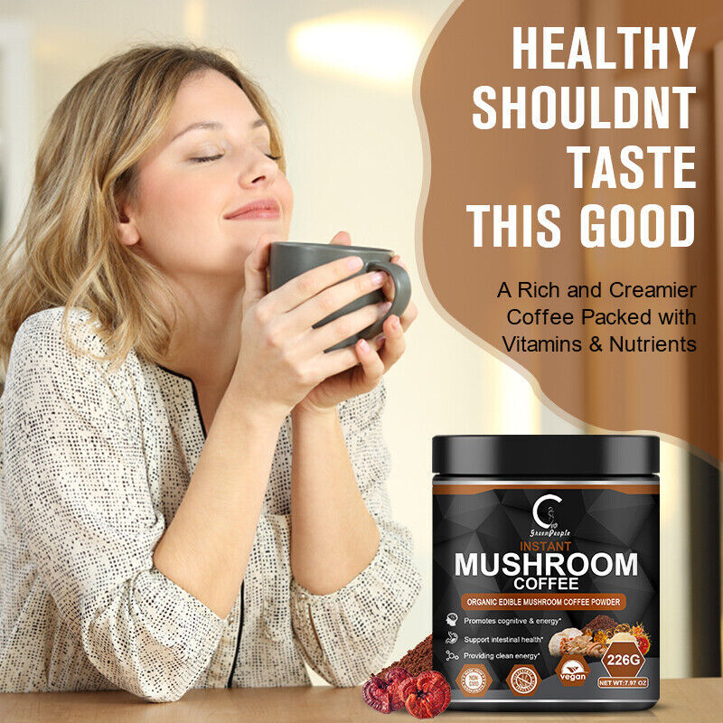 Organic Lion’s Mane Mushroom Coffee – Brain & Immune Support, Instant Powder