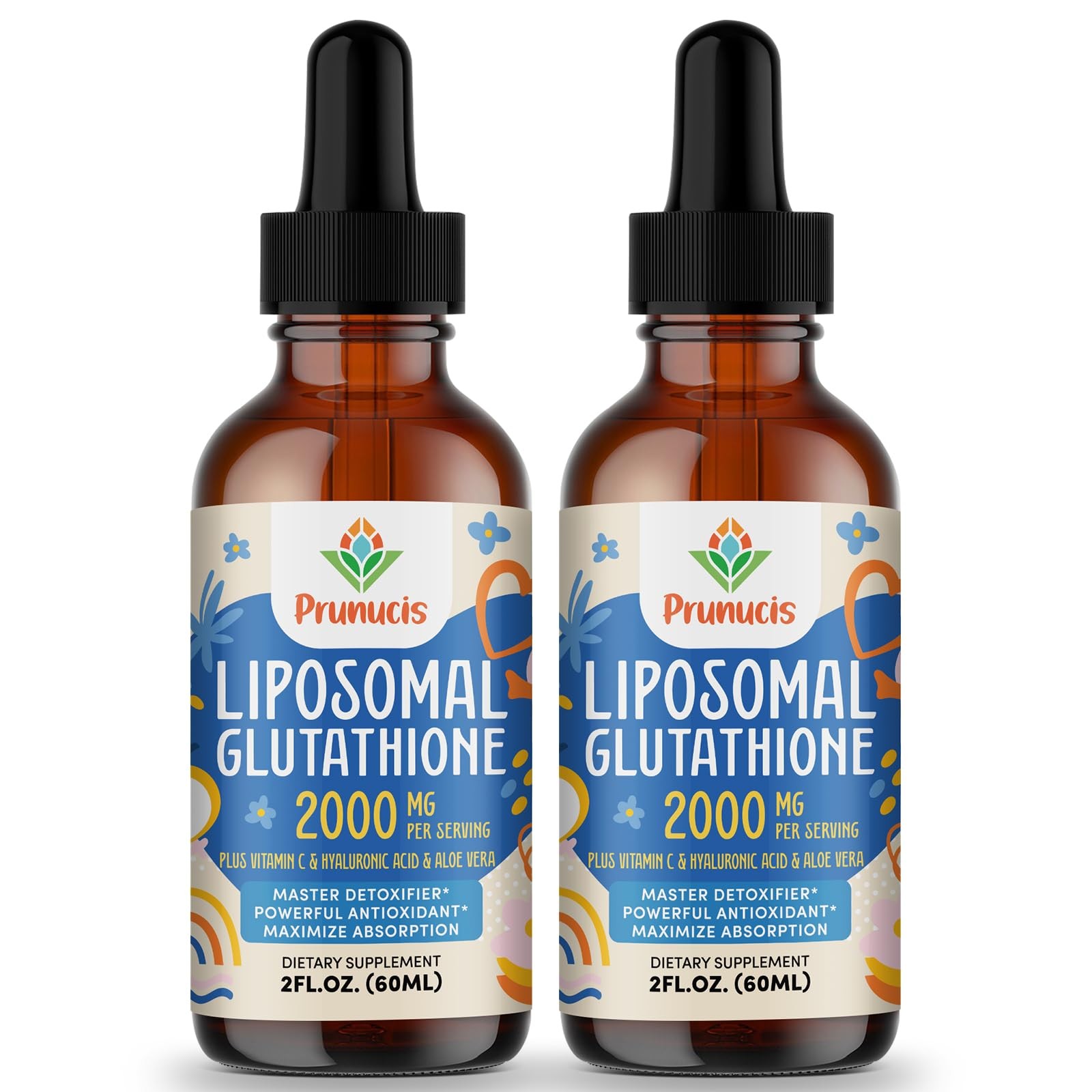 Prunucis 2000MG Liposomal Glutathione Liquid, 98% 4 Fl Oz (Pack of 1)