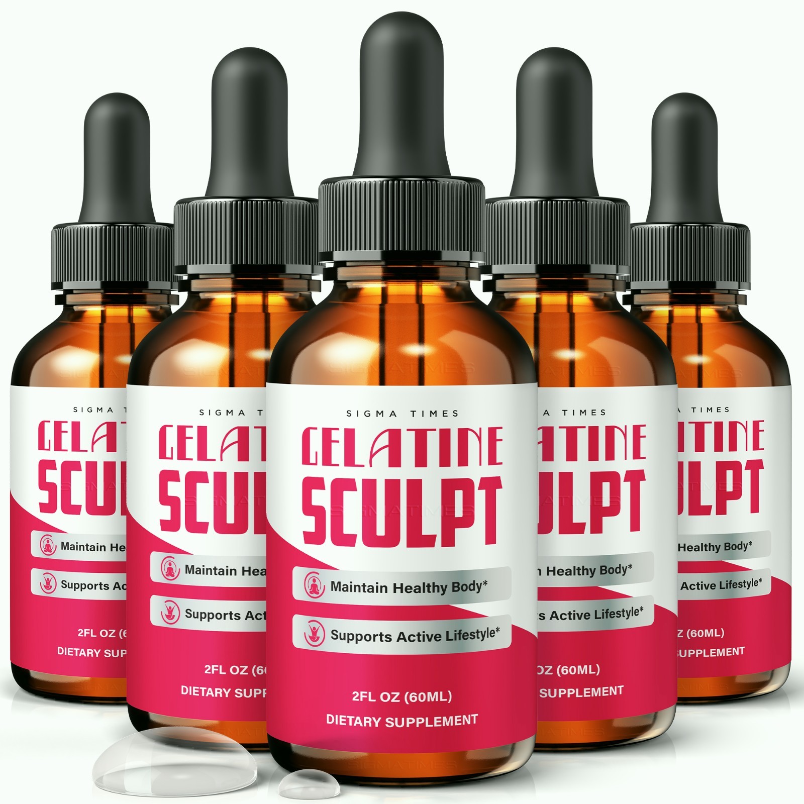 Gelatine Sculpt Drops, Natural Metabolism Support & Healthy Weight Loss – 5 Pack
