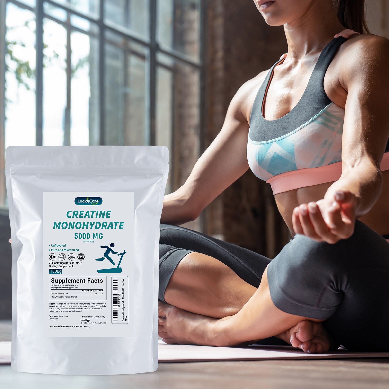 Creatine Monohydrate 2.2LB(1000g) 200 Servings Dietary Supplement Gluten-Free